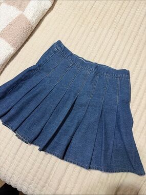 Full Tilt denim pleaded mini skirt